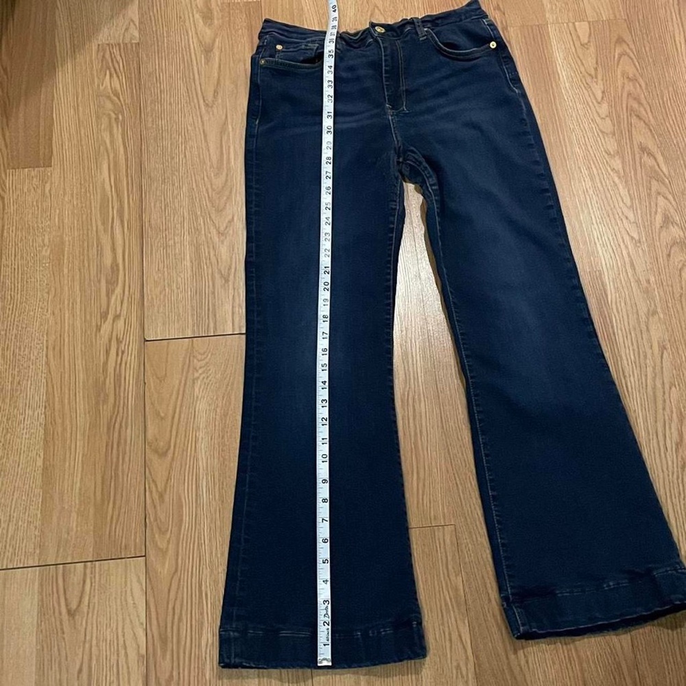 7 For All Mankind Women’s 31 (30x28) Dojo Bootcut Jeans Dark Blue Denim Stretch - Picture 6 of 8